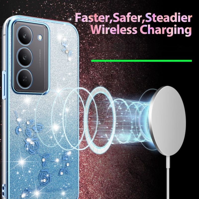 Deksel Realme 14x 5g Kadem Blomster Og Strass