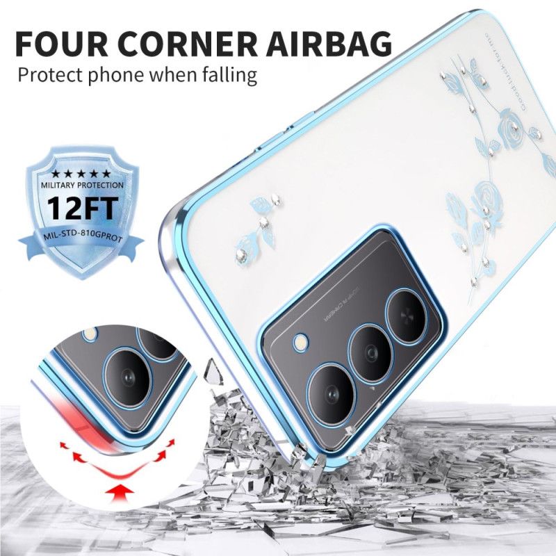 Deksel Til Realme 14x 5g Kadem Blomsterdekorasjon Og Strass