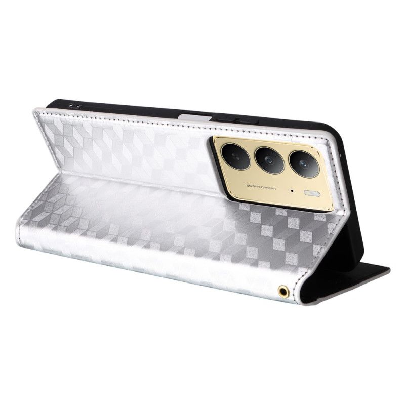 Folio Deksel Lær Realme 14x 5g Mobildeksel Diamantmønster