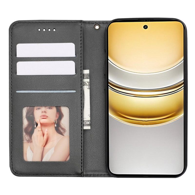 Folio Deksel Lær Realme 14x 5g Mobildeksel Rutete Stropp