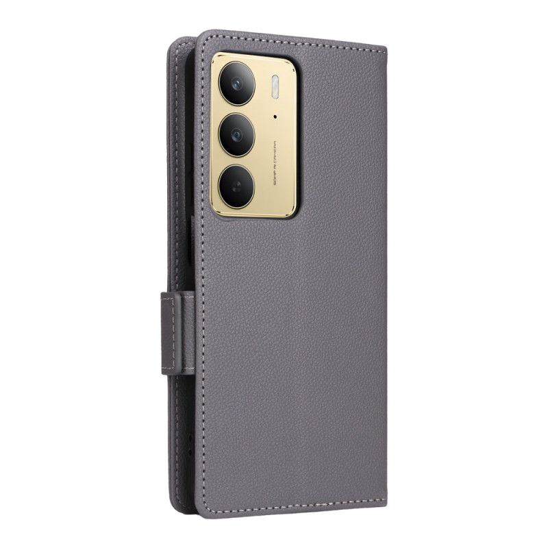 Folio Deksel Realme 14x 5g Litchi-imitasjonsskinn Med Stropp Beskyttelse Deksel