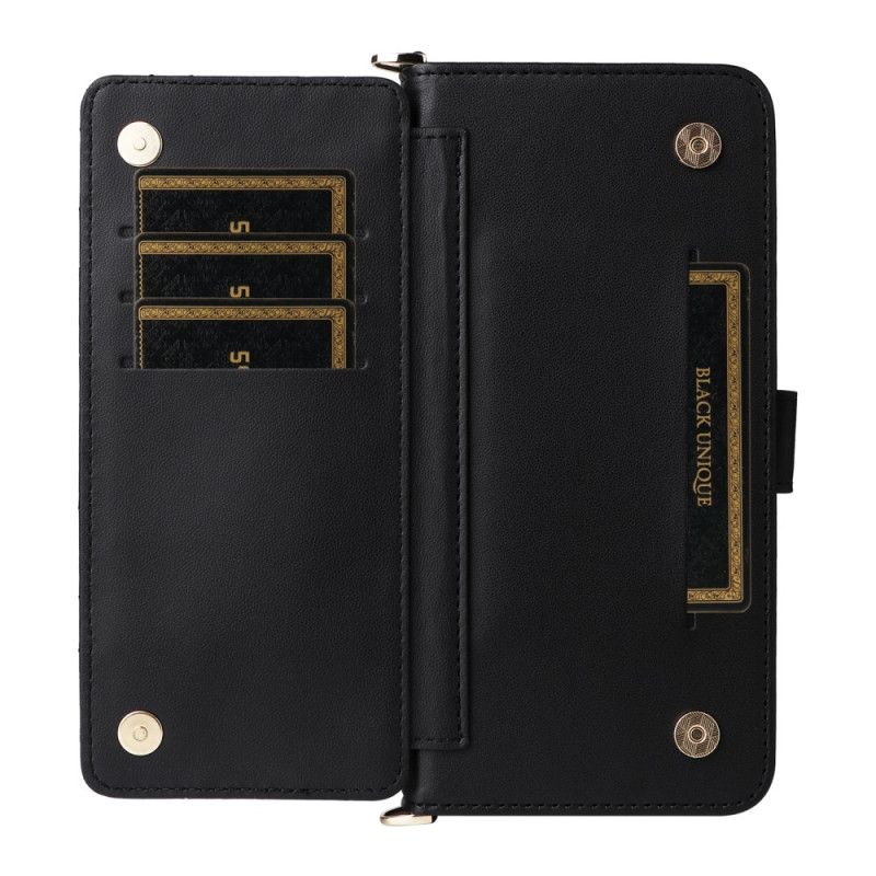 Folio Deksel Realme 14x 5g Premium Design Med Stropp Og Skulderstropp