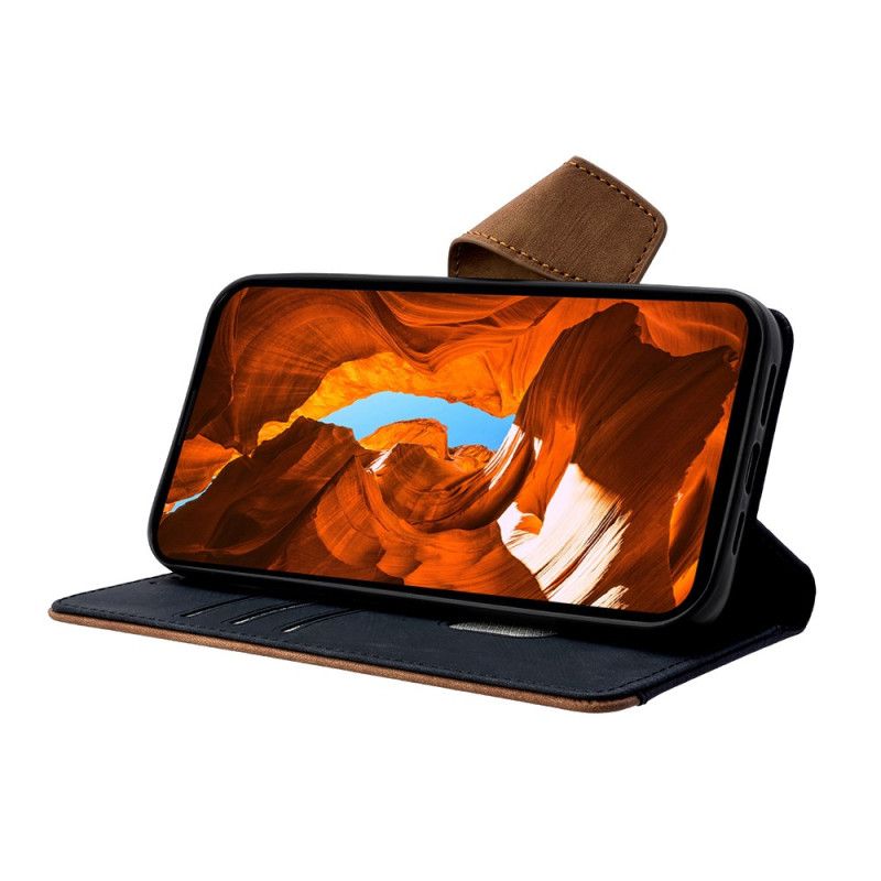 Folio Deksel Realme 14x 5g Vintage Tofarget Beskyttelse Deksel