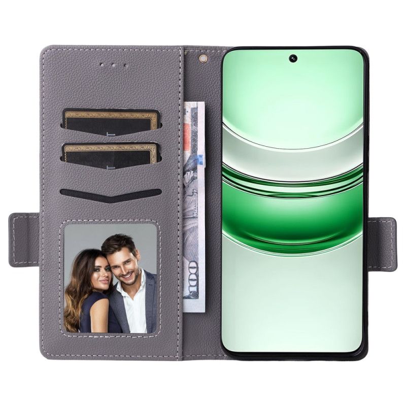 Folio Deksel Til Realme 14x 5g Litchi-tekstur Med Snor