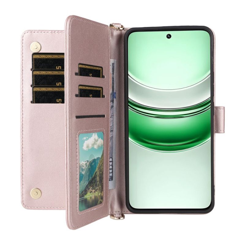 Folio Deksel Til Realme 14x 5g Vattert Med Stropp Og Skulderstropp