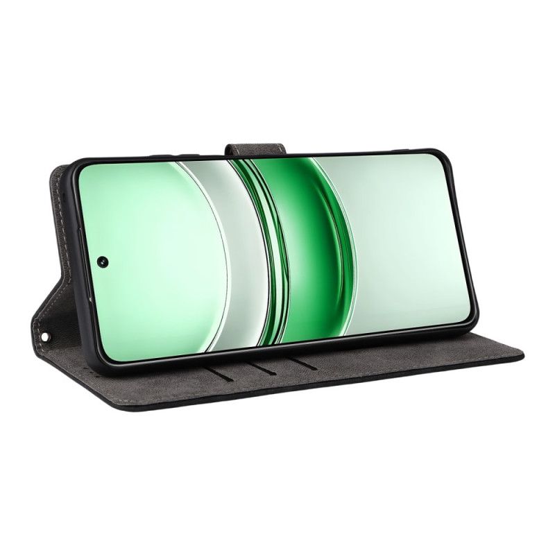 Lærdeksel Folio Deksel Realme 14x 5g Mobildeksel Rfid-beskyttelse I Imitasjonsskinn