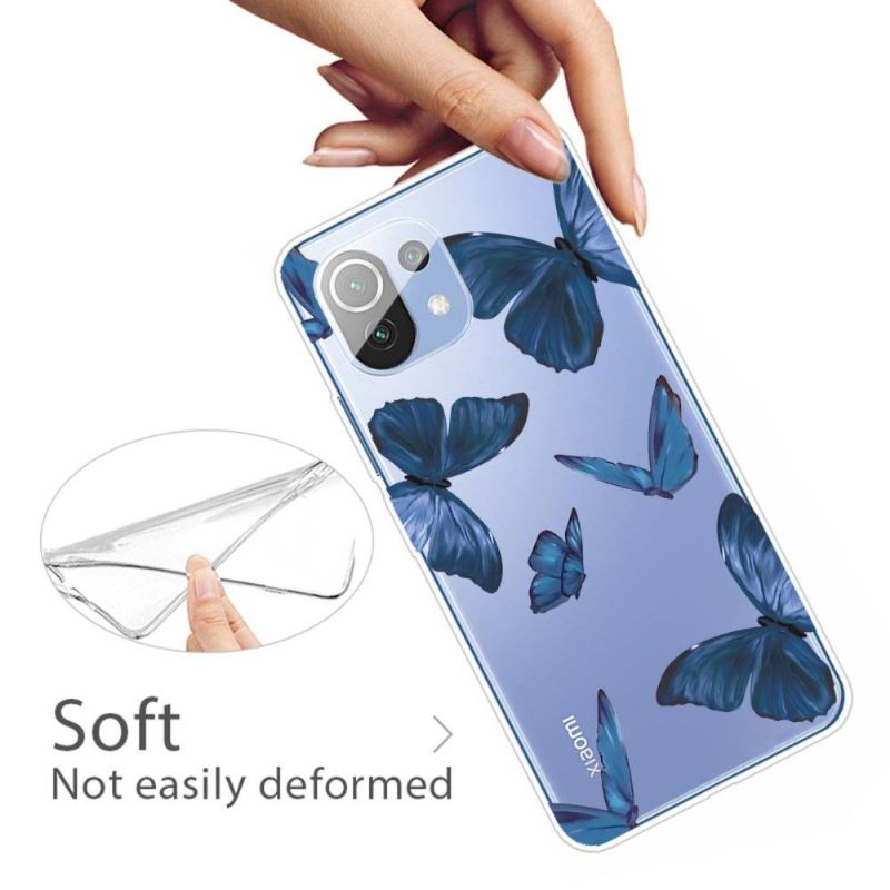 Deksel Til Xiaomi Mi 11 Blå Sommerfugler