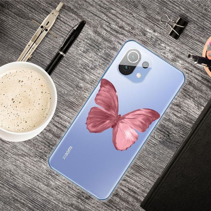Deksel Til Xiaomi Mi 11 Rosa Sommerfugl