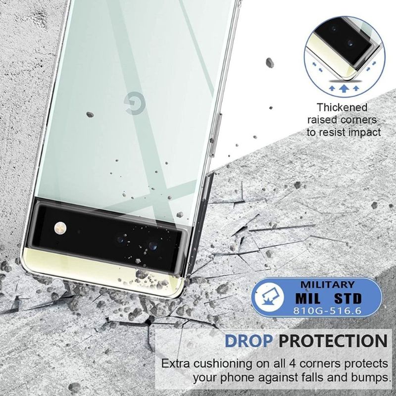 Google Pixel 6-Deksel + Beskyttelsesfilm (2 Deler) Herdet Glass
