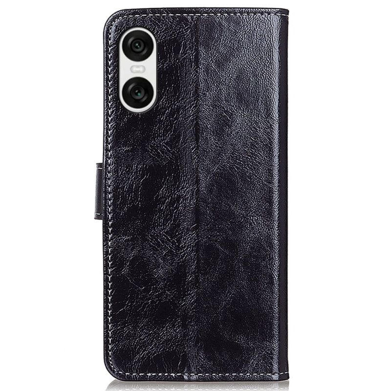 Folio Deksel Sony Xperia 10 Vi Skinnende Kunstskinn