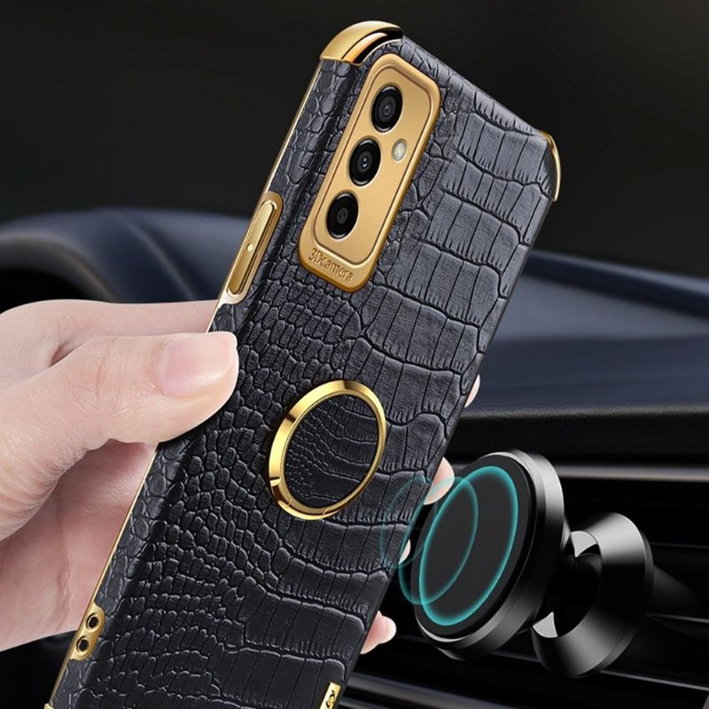 Deksel Til Samsung Galaxy M23 5G Croc-effekt Med Ring