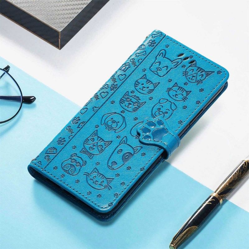Folio Deksel Til Samsung Galaxy M23 5G Pregede Dyrs Skinneffekt