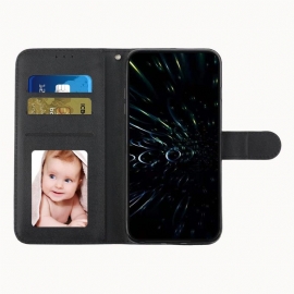 Folio Deksel Til Samsung Galaxy M23 5G Retro Skinneffektlinjer