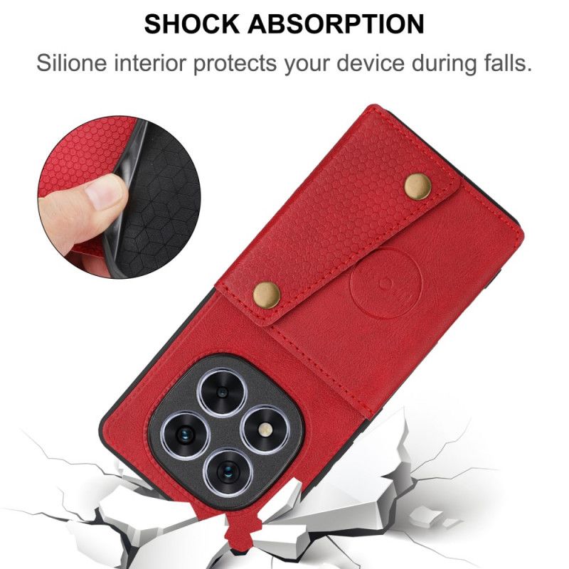 Deksel Xiaomi Redmi Note 14 Pro Plus 5g Kortholder Og Stativ I Skinnstil