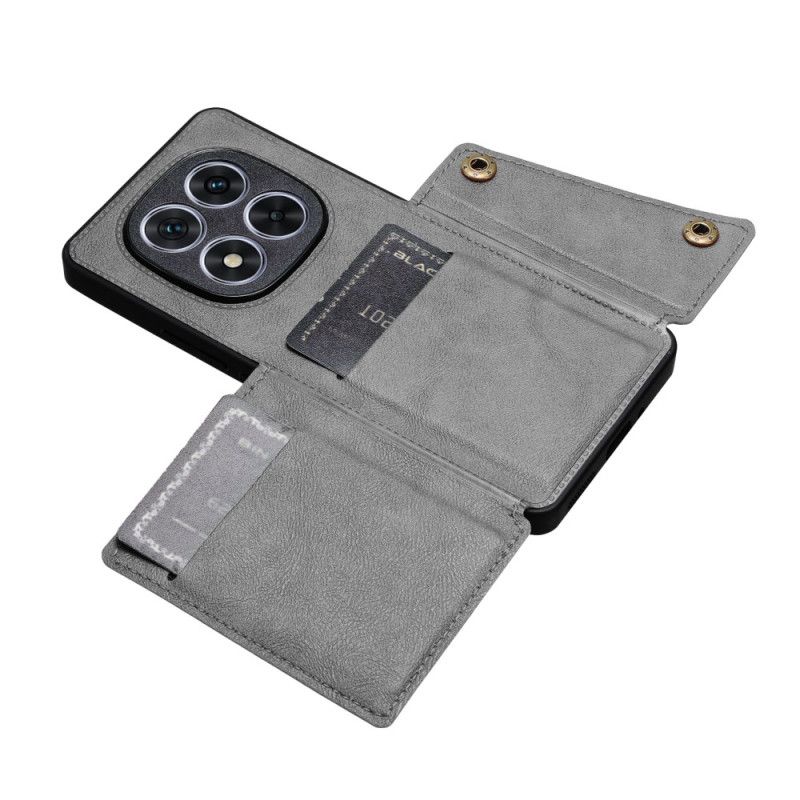 Deksel Xiaomi Redmi Note 14 Pro Plus 5g Kortholder Og Stativ I Skinnstil