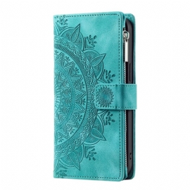 Etui Til Xiaomi Redmi Note 14 Pro Plus 5g Lommebok Med Mandala-effekt I Semsket Skinn