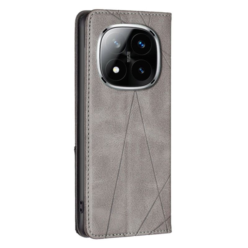 Folio Deksel Lær Xiaomi Redmi Note 14 Pro Plus 5g Mobildeksel Geometrisk