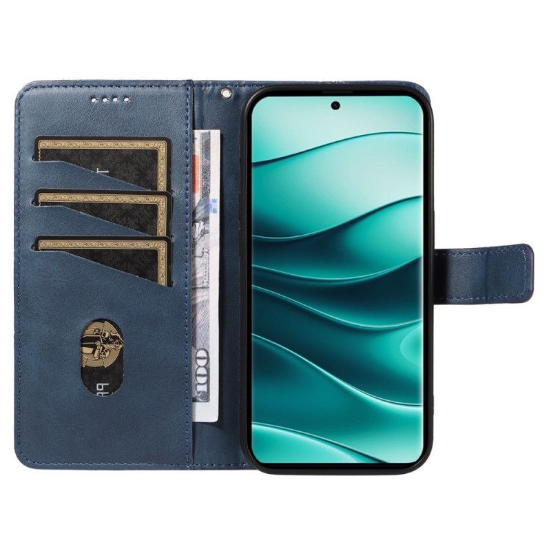 Folio Deksel Til Xiaomi Redmi Note 14 Pro Plus 5g Tofarget Stripete Strap-on
