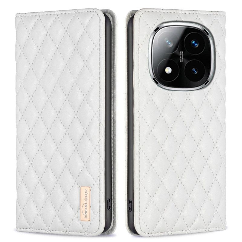 Folio Deksel Xiaomi Redmi Note 14 Pro Plus 5g Binfen-farge Quiltet