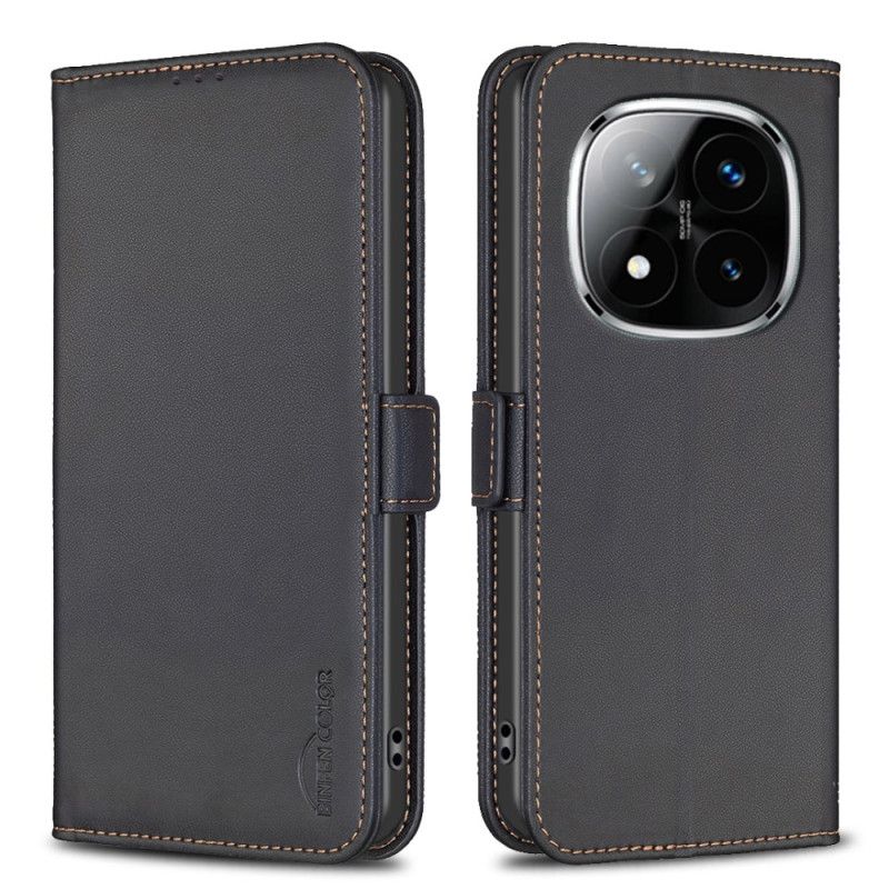 Folio Deksel Xiaomi Redmi Note 14 Pro Plus 5g Binfen-farge Skinneffekt Beskyttelse Deksel