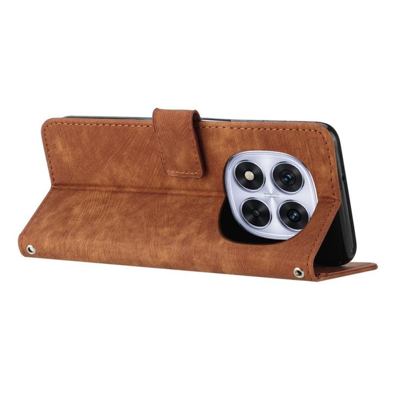 Folio Deksel Xiaomi Redmi Note 14 Pro Plus 5g Designlinjer Beskyttelse Deksel