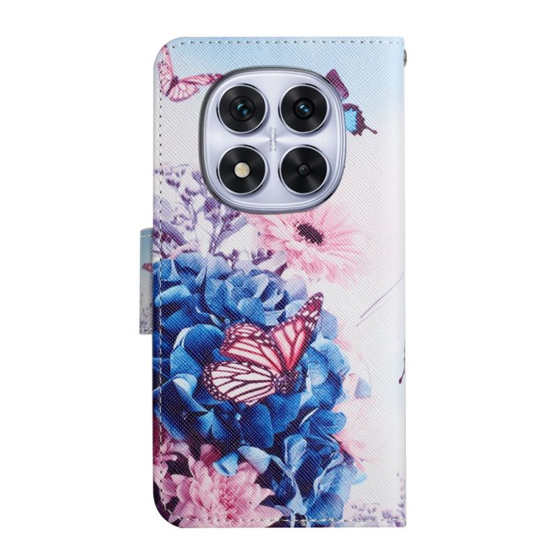 Folio Deksel Xiaomi Redmi Note 14 Pro Plus 5g Lilla Sommerfugler