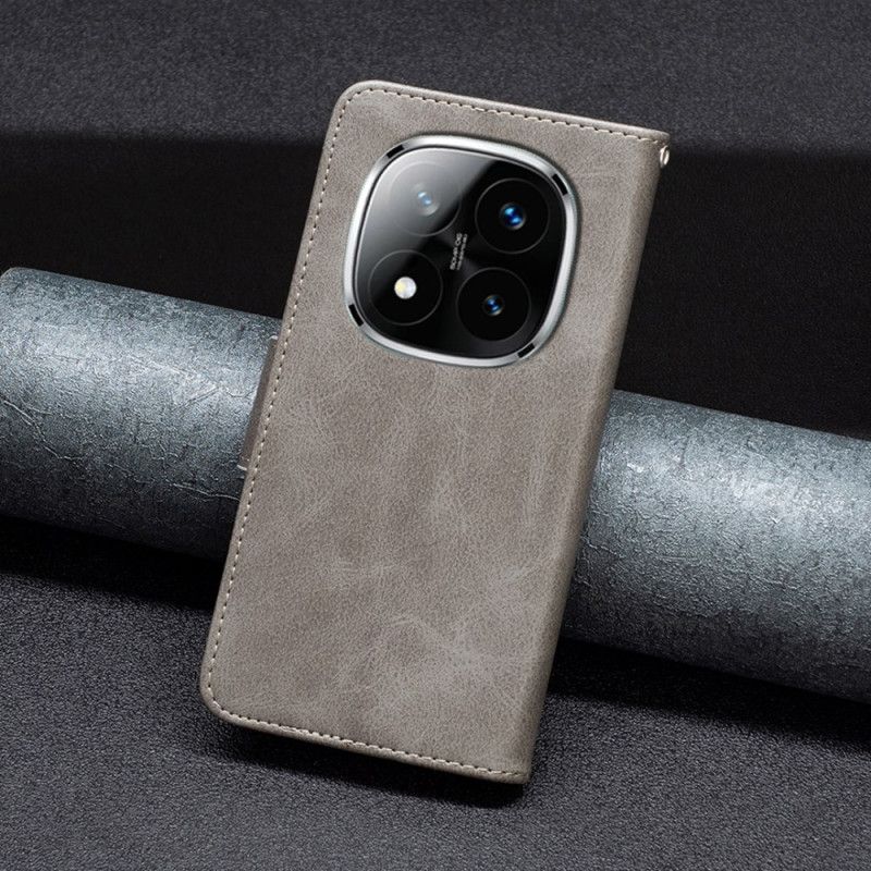 Folio Deksel Xiaomi Redmi Note 14 Pro Plus 5g Skrå Stroppelukking Beskyttelse Deksel