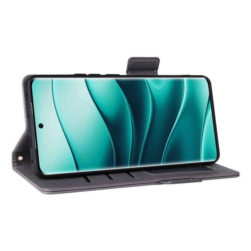 Folio Deksel Xiaomi Redmi Note 14 Pro Plus 5g Teksturert Overflate Med Stropp