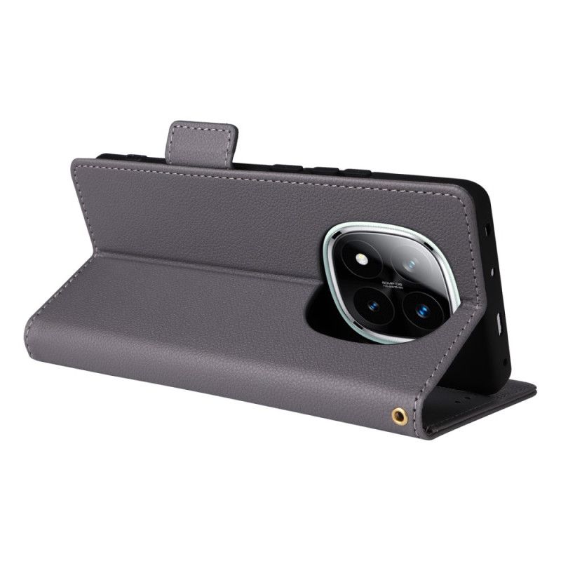 Folio Deksel Xiaomi Redmi Note 14 Pro Plus 5g Teksturert Overflate Med Stropp