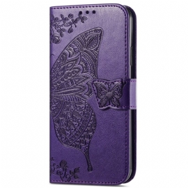 Lærdeksel Folio Deksel Xiaomi Redmi Note 14 Pro Plus 5g Barokk Sommerfugl