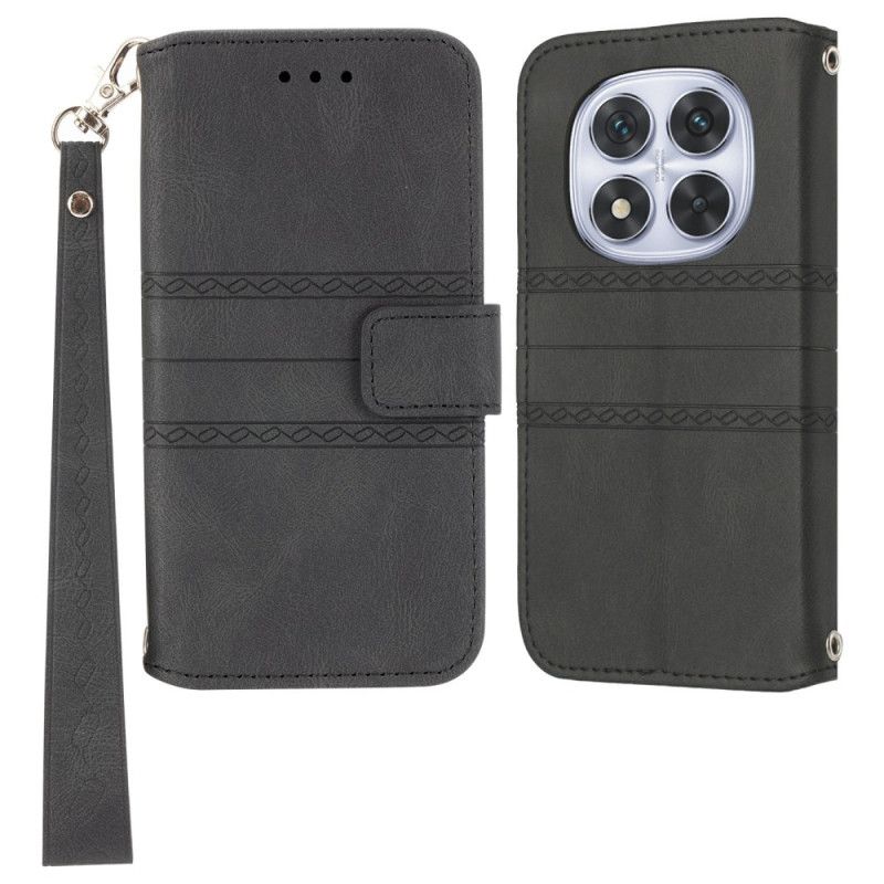 Lærdeksel Folio Deksel Xiaomi Redmi Note 14 Pro Plus 5g Frise Og Stropp