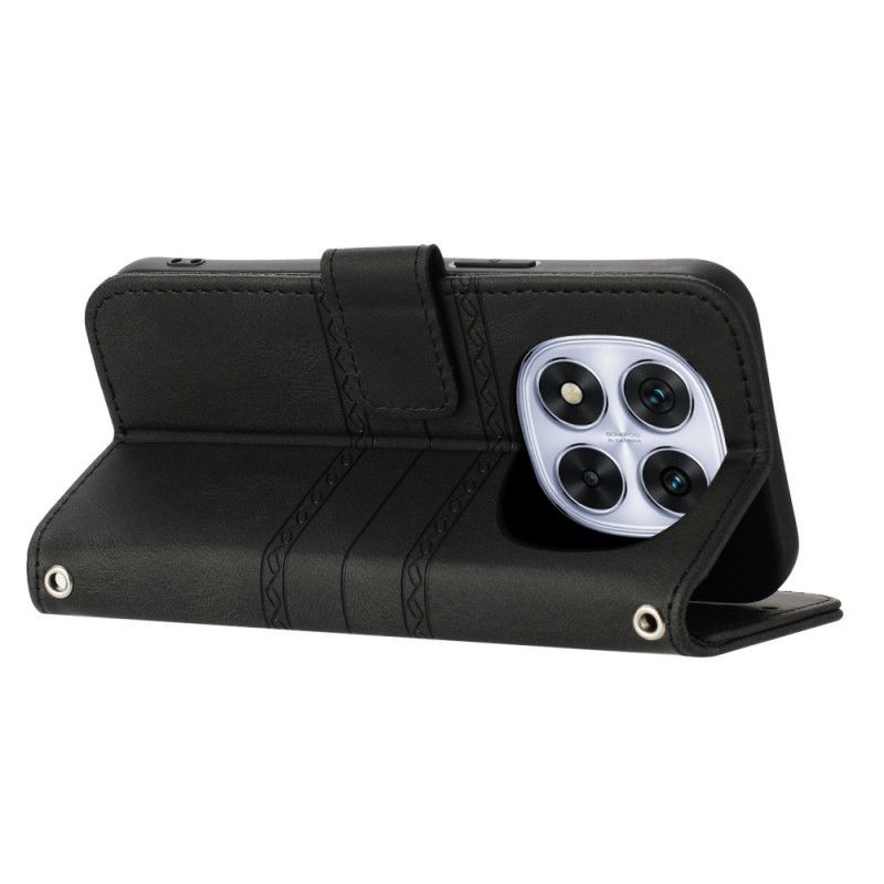 Lærdeksel Folio Deksel Xiaomi Redmi Note 14 Pro Plus 5g Frise Og Stropp