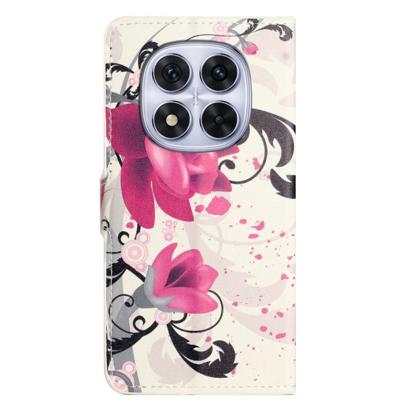 Lærdeksel Folio Deksel Xiaomi Redmi Note 14 Pro Plus 5g Mobildeksel Lotusblomst