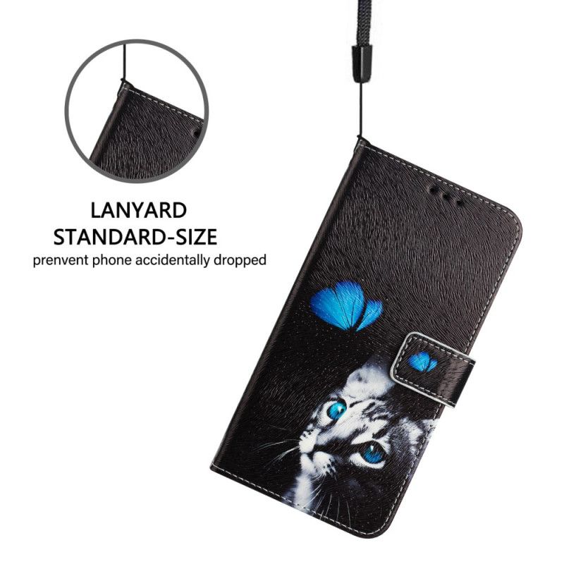 Lærdeksel Folio Deksel Xiaomi Redmi Note 14 Pro Plus 5g Mobildeksel Sommerfugl- Og Kattemønster