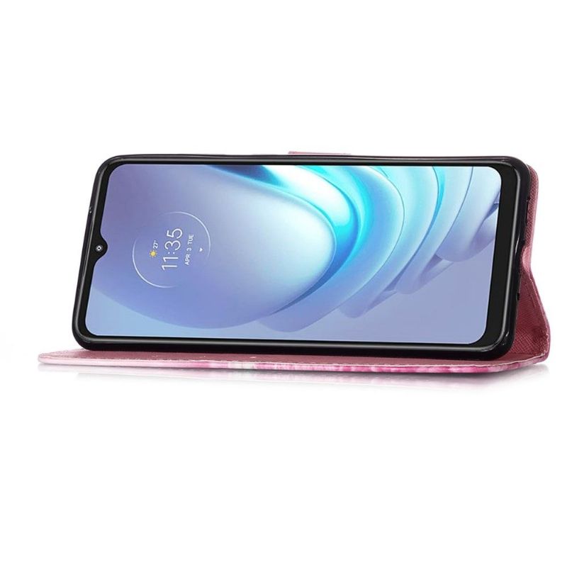 Folio Deksel Til Motorola Moto G50 Rosa Blomst