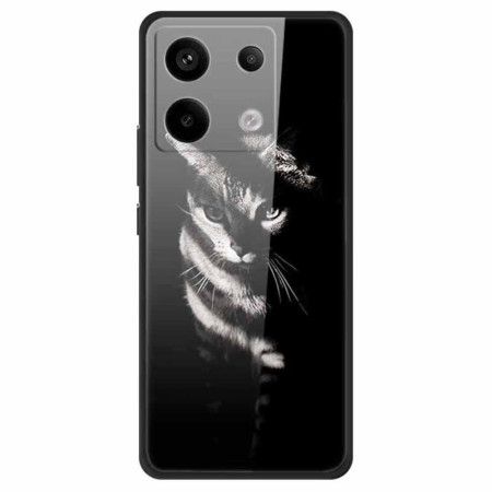 Deksel Poco X6 5g Mobildeksel Shadow Cat Herdet Glass