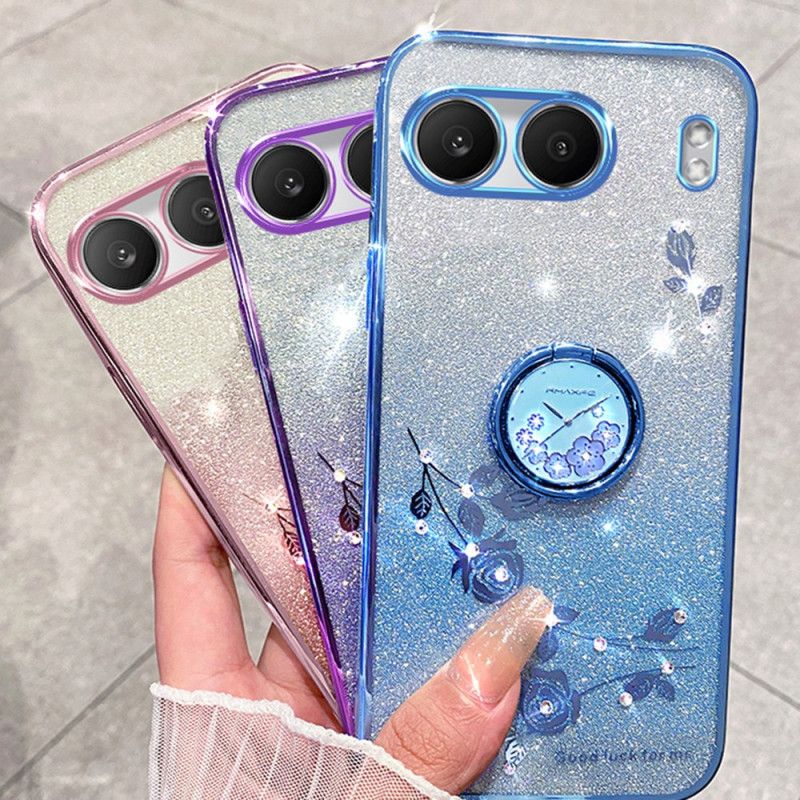 Deksel Oneplus Nord 4 Kadem Paljetter Og Rhinestones Ringholder Beskyttelse Deksel