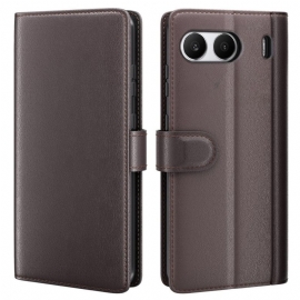 Folio Deksel Oneplus Nord 4 Ekte Skinn Beskyttelse Deksel