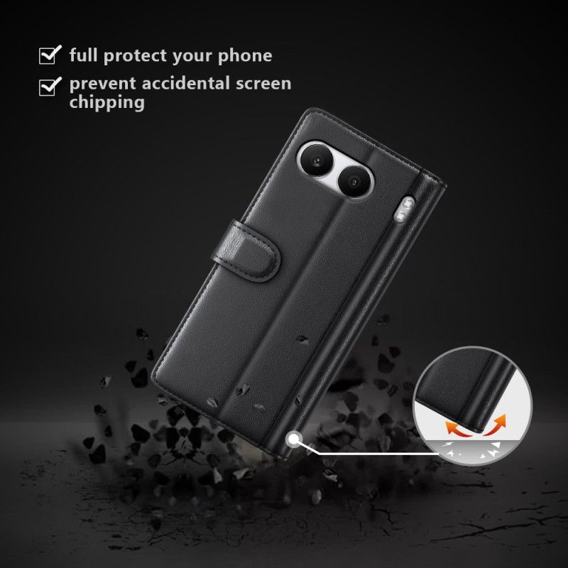 Folio Deksel Oneplus Nord 4 Ekte Skinn Beskyttelse Deksel