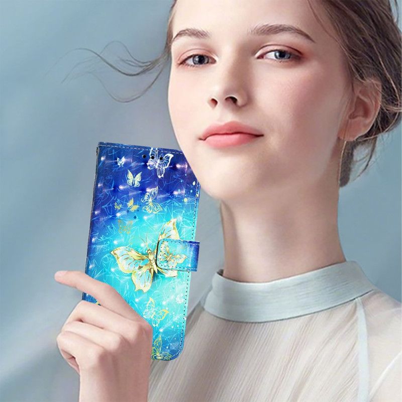 Folio Deksel Oneplus Nord 4 Gullsommerfugler Beskyttelse Deksel