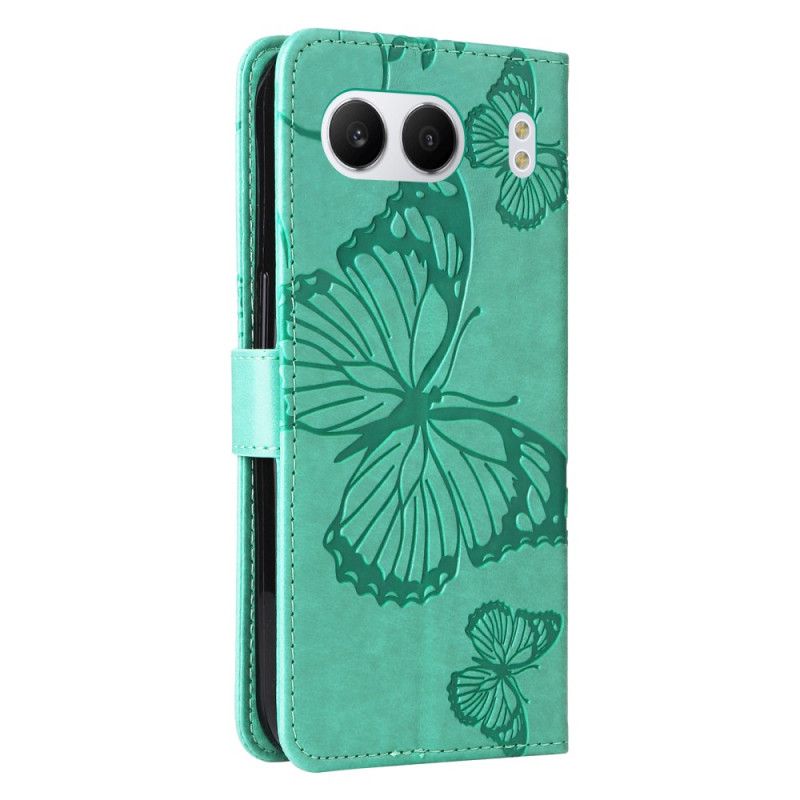 Folio Deksel Oneplus Nord 4 Kjempestor Sommerfuglrem Beskyttelse Deksel