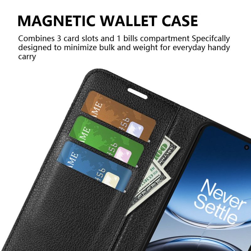 Folio Deksel Oneplus Nord 4 Litchi-imitasjonskinn