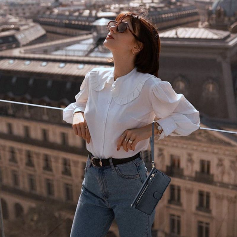 Folio Deksel Oneplus Nord 4 Lommebok Med Semsket Skinneffekt