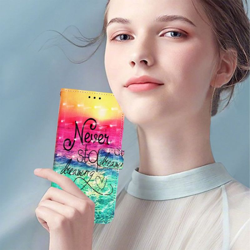 Lærdeksel Folio Deksel Oneplus Nord 4 Mobildeksel Aldri Stopp Drømmer