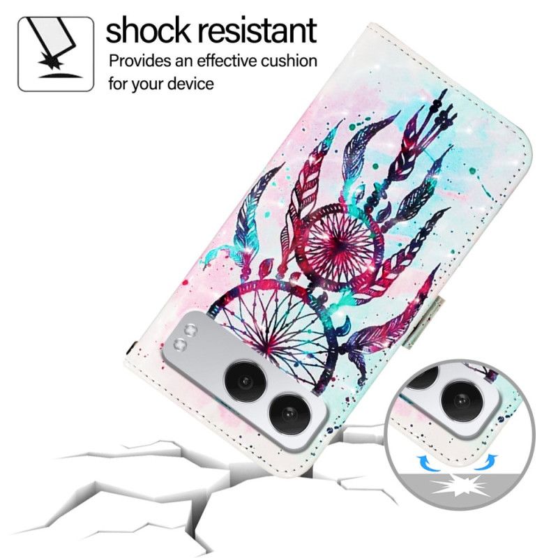 Lærdeksel Folio Deksel Oneplus Nord 4 Mobildeksel Drømmefanger I Akvarell