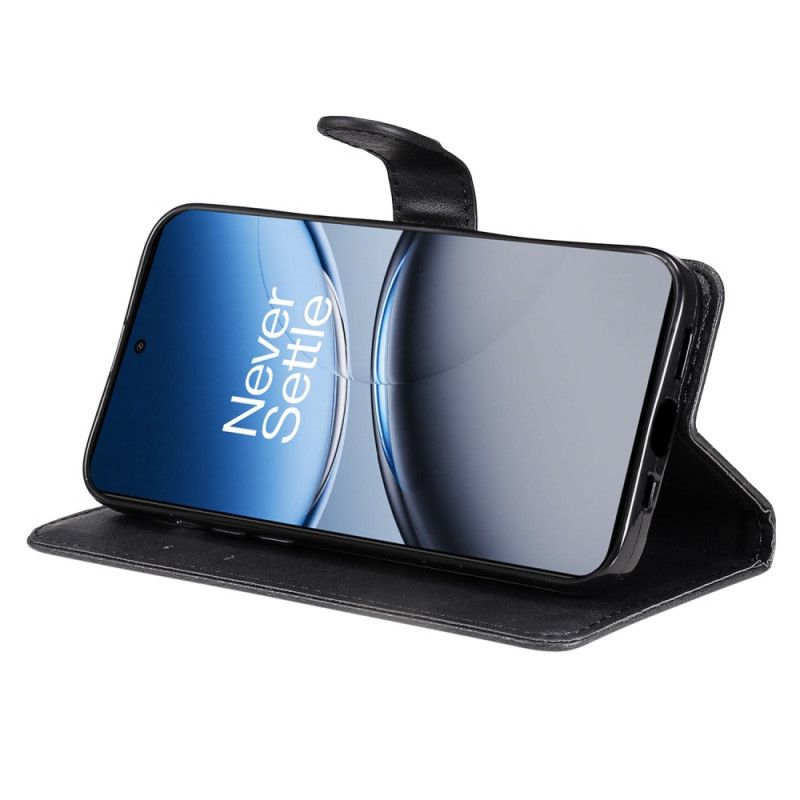 Lærdeksel Folio Deksel Oneplus Nord 4 Mobildeksel Ensfarget Skinneffekt