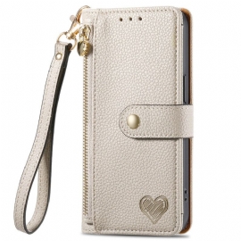 Lærdeksel Folio Deksel Oneplus Nord 4 Mobildeksel Hjerte Rfid-blokkerende Lommebok