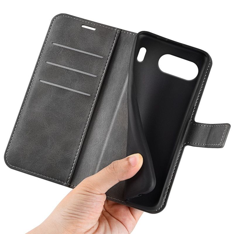 Lærdeksel Folio Deksel Oneplus Nord 4 Mobildeksel Skinnstil