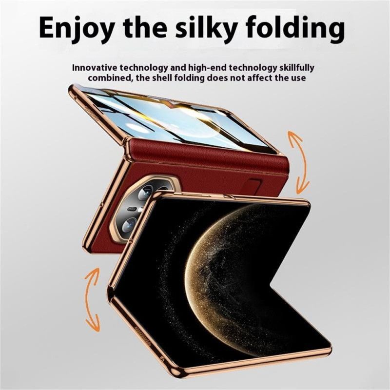 Deksel Til Huawei Mate X6 Teksturert Kunstskinn Med Skjermbeskytter