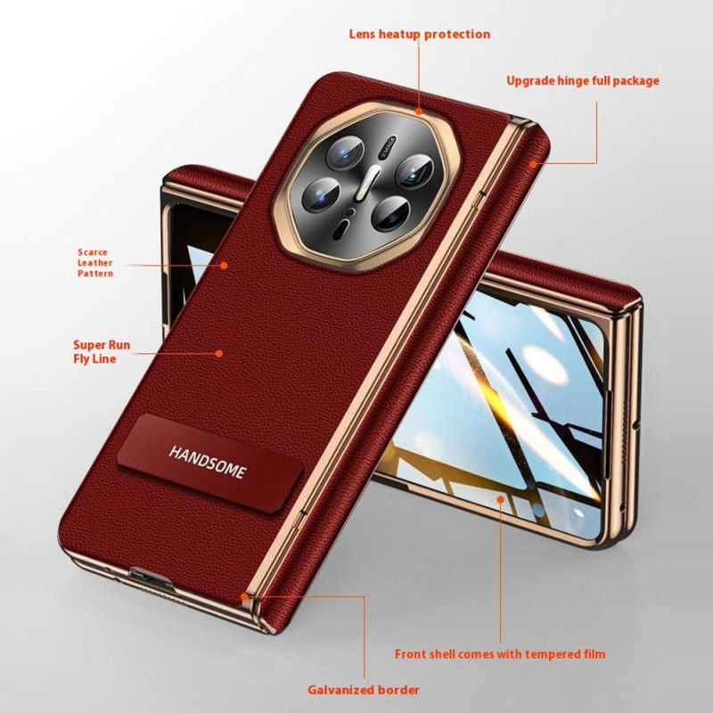 Deksel Til Huawei Mate X6 Teksturert Kunstskinn Med Skjermbeskytter